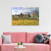 Houses at Argenteuil by Claude Monet,ヴィンテージ・アート キャンバスプリント (インサイチュ (リビング))