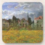 Houses at Argenteuil by Claude Monet,ヴィンテージ・アート コースター<br><div class="desc">Claude MonetのArgenteuil (1873)の家はヴィンテージの印象派の美術素晴らし建築絵画建築だ。フランスのアルゼンテウイルの小さな村で曇った日に、フローラの春の牧草地に咲く花。住宅街の隣に並ぶ農家。アーティストについて：クロード・モネは印象派の運動の創始者であフランスのり、彼の絵画の大半は絵画、（野外で）スタイルの印象派の風景を楽しむことができる。</div>