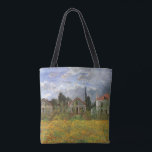 Houses at Argenteuil by Claude Monet,ヴィンテージ・アート トートバッグ<br><div class="desc">Claude MonetのArgenteuil (1873)の家はヴィンテージの印象派の美術素晴らし建築絵画建築だ。フランスのアルゼンテウイルの小さな村で曇った日に、フローラの春の牧草地に咲く花。住宅街の隣に並ぶ農家。アーティストについて：クロード・モネは印象派の運動の創始者であフランスのり、彼の絵画の大半は絵画、（野外で）スタイルの印象派の風景を楽しむことができる。</div>