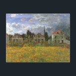 Houses at Argenteuil by Claude Monet, Vintage Art ポストカード<br><div class="desc">Houses at Argenteuil (1873) by Claude Monet is a vintage impressionism fine art architectural painting. Blooming flowers in a floral spring meadow on a cloudy day in the little village of Argenteuil, France. A row of residential houses next to a farmers field. About the artist: Claude Monet was a founder...</div>