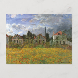 Houses at Argenteuil by Claude Monet, Vintage Art ポストカード