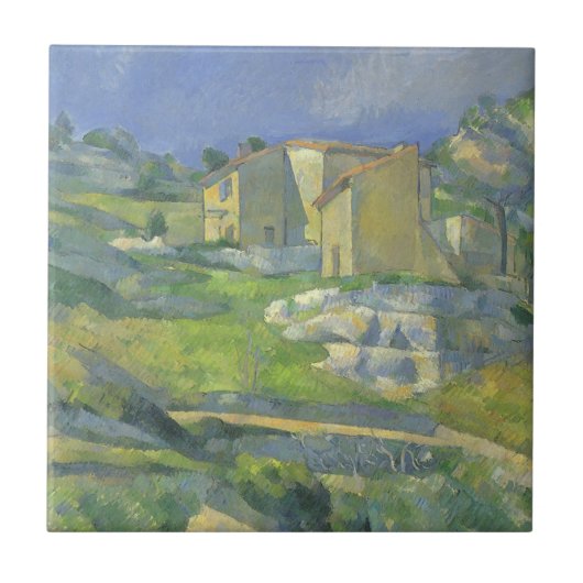 Houses in Provence by Paulセザンヌ,ヴィンテージアート タイル (正面)
