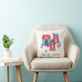 Houses Let it Snow Merry & Bright Christmas Pillow クッション (椅子)