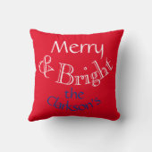 Houses Let it Snow Merry & Bright Christmas Pillow クッション (裏面)
