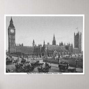 Houses Of Parliament c1895,ヴィンテージ・ロンドン ポスター