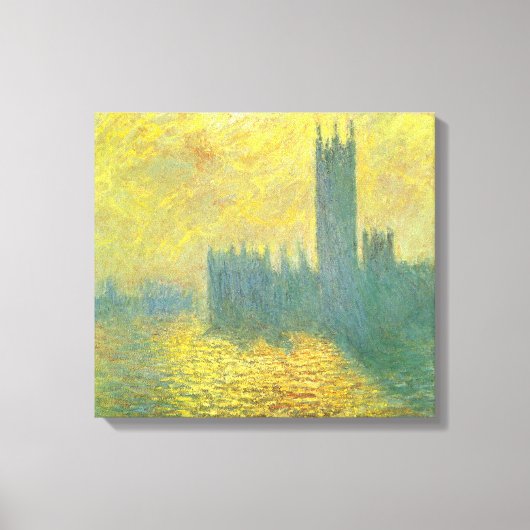 Houses of Parliament, Stormy Sky by Claude Monet キャンバスプリント (正面)
