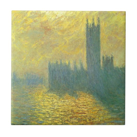 Houses of Parliament, Stormy Sky by Claude Monet タイル (正面)