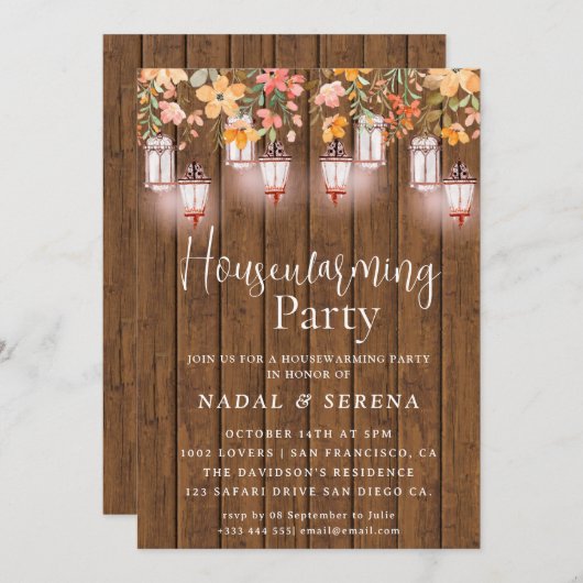 Housewarming BBQ Mason Jar Invitation 招待状 (正面/裏面)