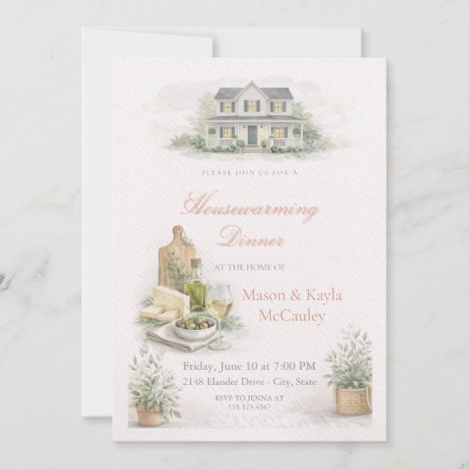 Housewarming Dinner Gathering Invitation 招待状 (正面)