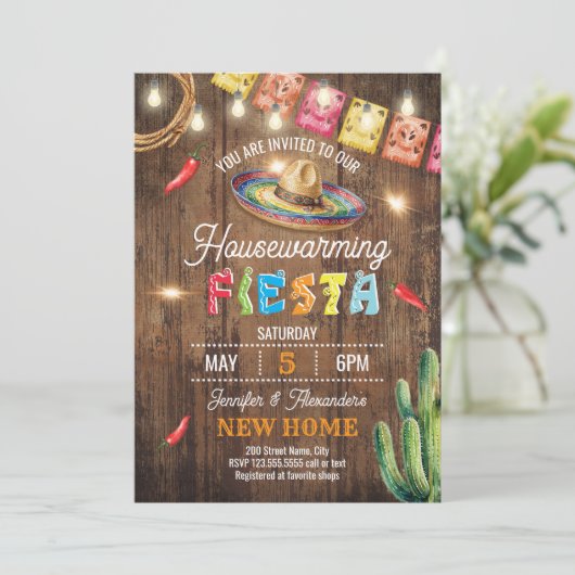 Housewarming Fiesta Party New Home 招待状 (スタンド正面)