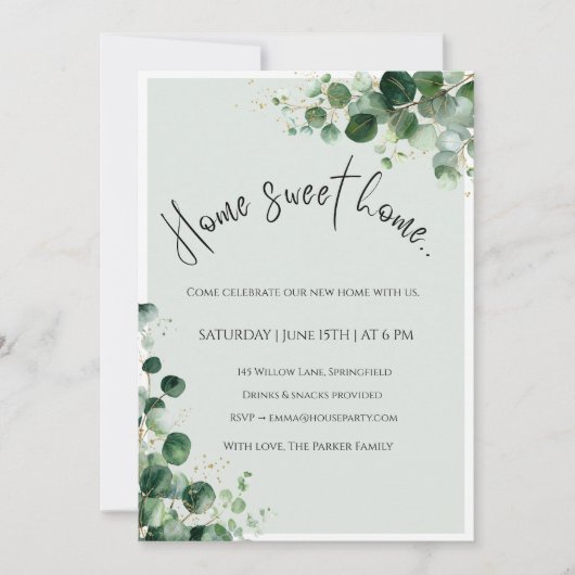 Housewarming Invitation – Home Sweet Home 招待状 (正面)