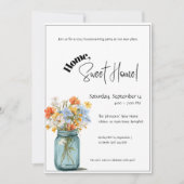 Housewarming Invitation • Home Sweet Home Floral 招待状 (正面)