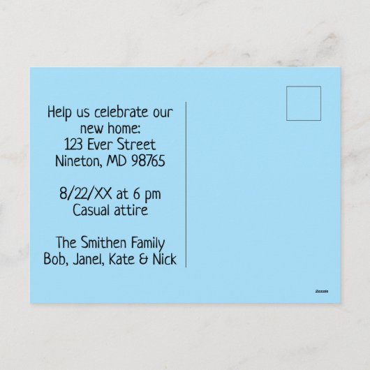 Housewarming invite! Customized Postcard シーズンポストカード (裏面)