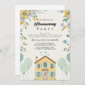 Housewarming Party Invitation Floral New Home Cele 招待状 (正面/裏面)