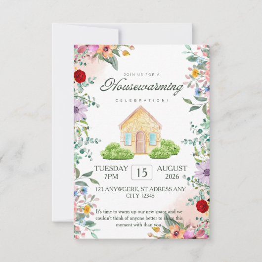 Housewarming Party Invitation, New Home invitation 招待状 (正面)