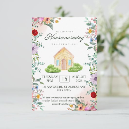 Housewarming Party Invitation, New Home invitation 招待状 (スタンド正面)