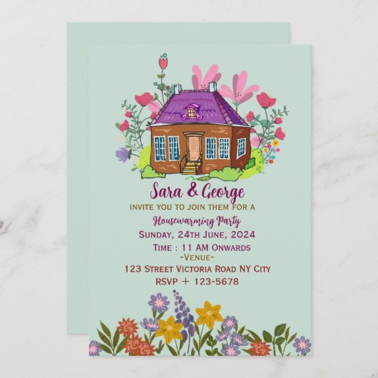 Housewarming Party Invitations  招待状 (正面/裏面)