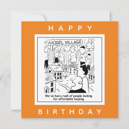 Housing Cartoon買に手頃注目 カード (正面)