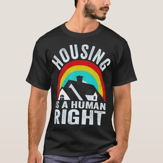 Housing Is A Human Right Poverty Cancel Rent Tシャツ (正面)