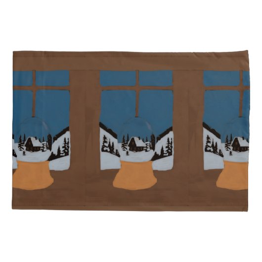 Housse d'Oreiller Hivernale - Boule à Neige 枕カバー (裏面)