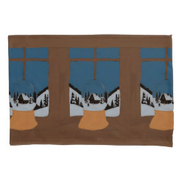 Housse d'Oreiller Hivernale - Boule à Neige 枕カバー