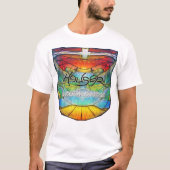 HOUSSER – 軽ユニセックスいTシャツ(クレスト前面) Tシャツ (正面)