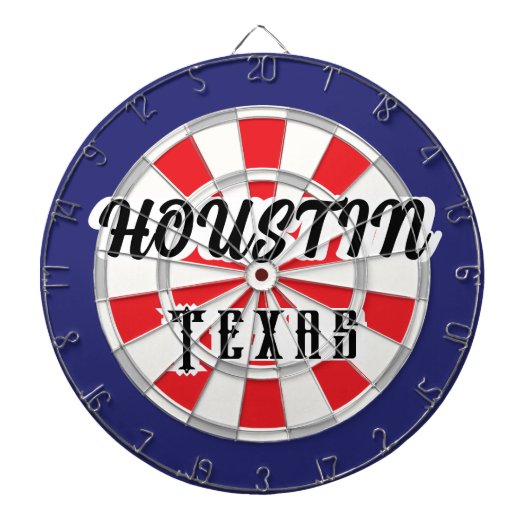 HOUSTIN Texas White, Silver, Red, And Navy Blue ダーツボード (正面)