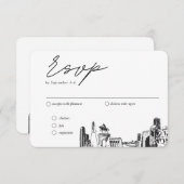 Houston結婚のRSVP伝統的 Meal Option エンクロージャーカード (正面/裏面)