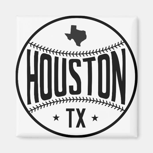 Houston Baseball Themed マグネット (正面)
