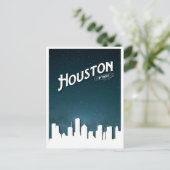 Houston by Night Skyline – 米国テキサス州州ヒューストン シーズンポストカード (スタンド正面)