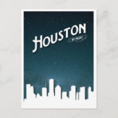 Houston by Night Skyline – 米国テキサス州州ヒューストン シーズンポストカード (正面)