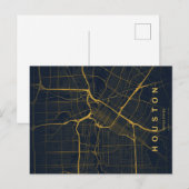 Houston City Map Minimal Postcard ポストカード (正面/裏面)