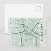 Houston City Map Minimal Postcard ポストカード (正面/裏面)