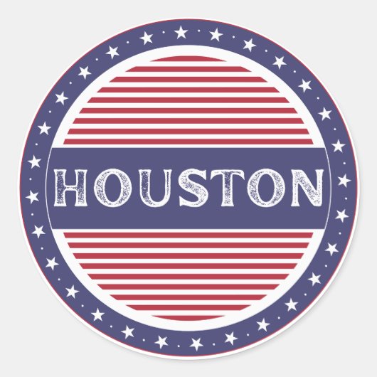 Houston City Pride Emblem – American Identity ラウンドシール (正面)
