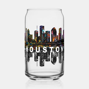 Houston in graffiti with monogram ガラス缶