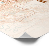 Houston Map Print Terracotta Poster Wall Art Gift ポスター (角)