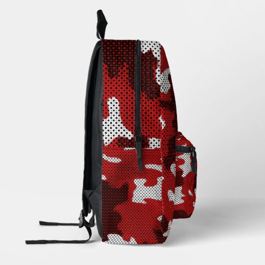 Houston Red Cougar Camo Pattern Design プリントバックパック (左)