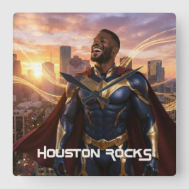HOUSTON ROCKS - テキサス スクエア壁時計