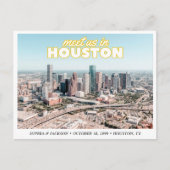 Houston Save the Date Retro Wedding Postcard ポストカード (正面)