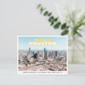 Houston Save the Date Retro Wedding Postcard ポストカード (スタンド正面)