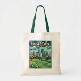 Houston Skyline Colorful Van Gogh Cityscape トートバッグ