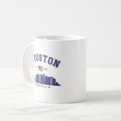 Houston Skyline in Modern Style コーヒーマグカップ (正面左)
