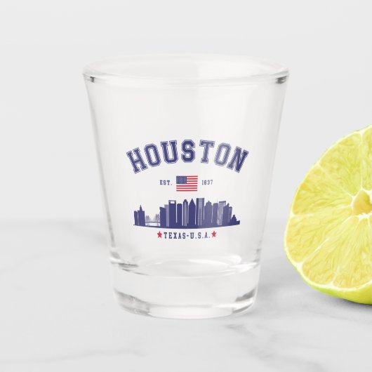 Houston Skyline in Modern Style ショットグラス (正面)