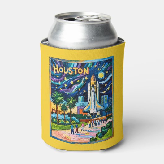 Houston Skyline Space Center Rocket Van Gogh Kids 缶クーラー (缶正面)
