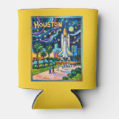 Houston Skyline Space Center Rocket Van Gogh Kids 缶クーラー (正面)