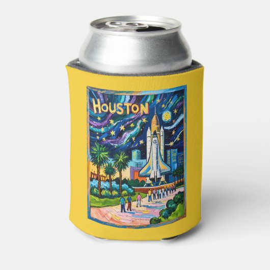 Houston Skyline Space Center Rocket Van Gogh Kids 缶クーラー (缶裏面)