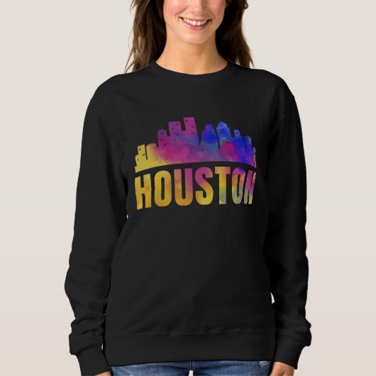 Houston Skyline Texas City H Town TX USA State Ame スウェットシャツ (正面)