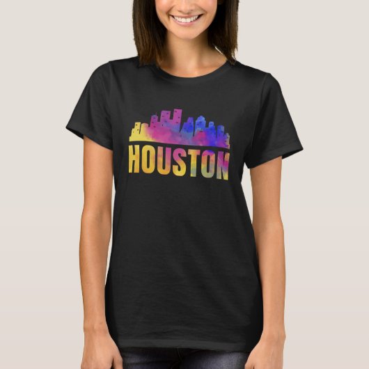 Houston Skyline Texas City H Town TX USA State Ame Tシャツ (正面)