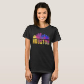 Houston Skyline Texas City H Town TX USA State Ame Tシャツ (正面フル)