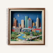 Houston Texas America Layered Paper Art Diorama ノートブック (正面)